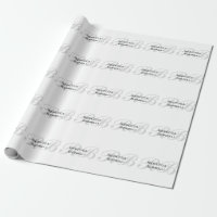 Blanc Gris Monogramme Nom Initiales Simple Élégant