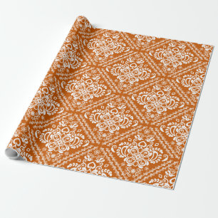Papier Cadeau Blanc & Halloween orange Floral Damques Motif