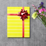 Papier Cadeau Blanc jaune mince Horizontal rayé<br><div class="desc">Papier d'enveloppement horizontal mince jaune et blanc</div>