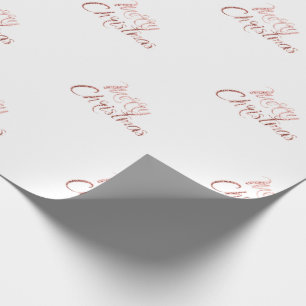 Papier Cadeau Blanc rose chic de parties scintillantes d'or de