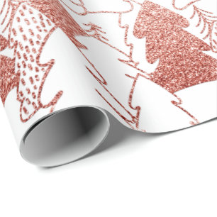 Papier Cadeau Blanc rose d'or de glace de parties scintillantes