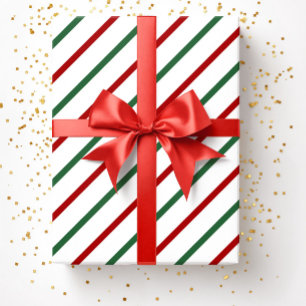 Papier Cadeau Blanc rouge vert Grandes Motifs de Noël