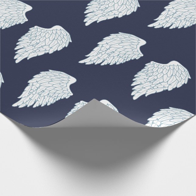 Papier Cadeau Blancs mignons et ailes Angel Marine (Coin)
