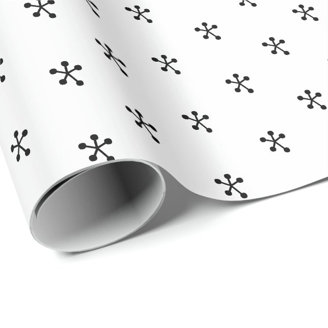 Papier Cadeau Blancs mignons noir étoiles motif (Coin rond)