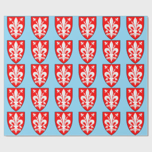 Papier Cadeau Blason de Florence Lys rouge de Florence