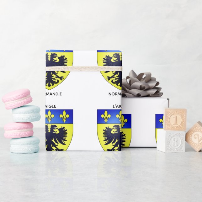 Papier cadeau blason de L'Aigle en Normandie (Baby Shower)