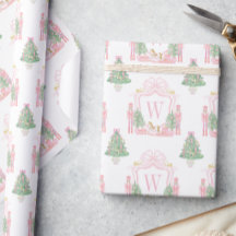 Blason de monogramme de casse-noisette rose aquare
