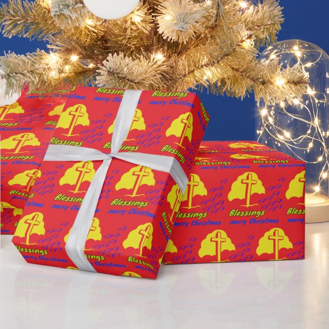 Papier Cadeau Blessings red (Vacances)