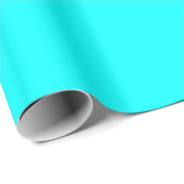 Papier Cadeau Bleu Aqua Uni (Coin rond)