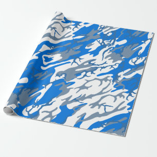 Papier Cadeau Bleu Camo d'eau glacée