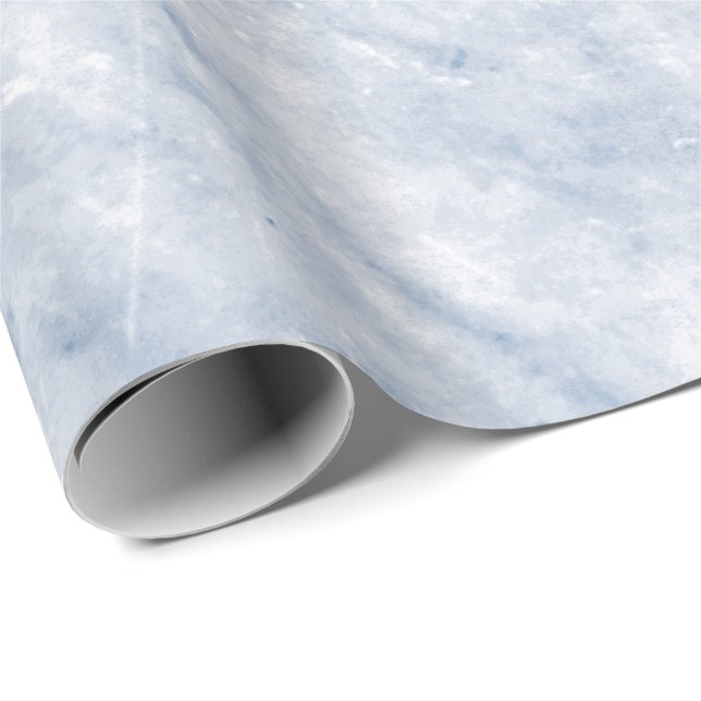 Papier Cadeau Bleu Céleste Blanc Gris Carrare Marbre Pierre (Coin rond)