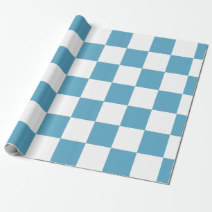Papier Cadeau Bleu ciel clair à carreaux blancs – Joyeux et ludi