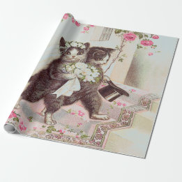 Papier Cadeau Bleu clair des chats Mariages