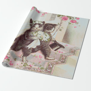 Papier Cadeau Bleu clair des chats Mariages