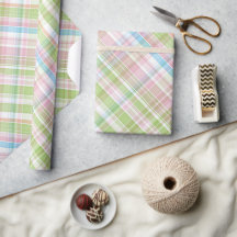 Bleu clair Vert Doux Rose Plaid Art Motif