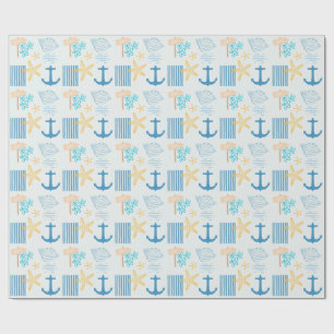 Papier Cadeau Bleu côtier