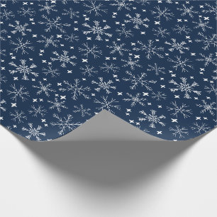 Papier Cadeau Bleu de la marine des neiges d'hiver