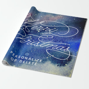 Papier Cadeau Bleu de marine personnalisées Gros Vintage Joyeux