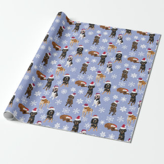 Papier Cadeau Bleu de neige de Santa hat