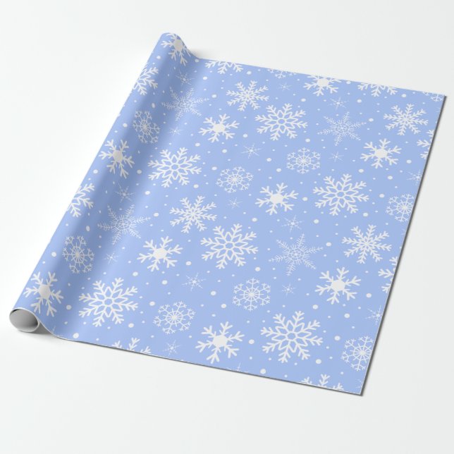 Papier Cadeau Bleu des neiges (Déroulé)
