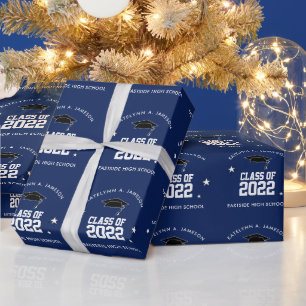 Papier Cadeau Bleu et blanc de la Marine