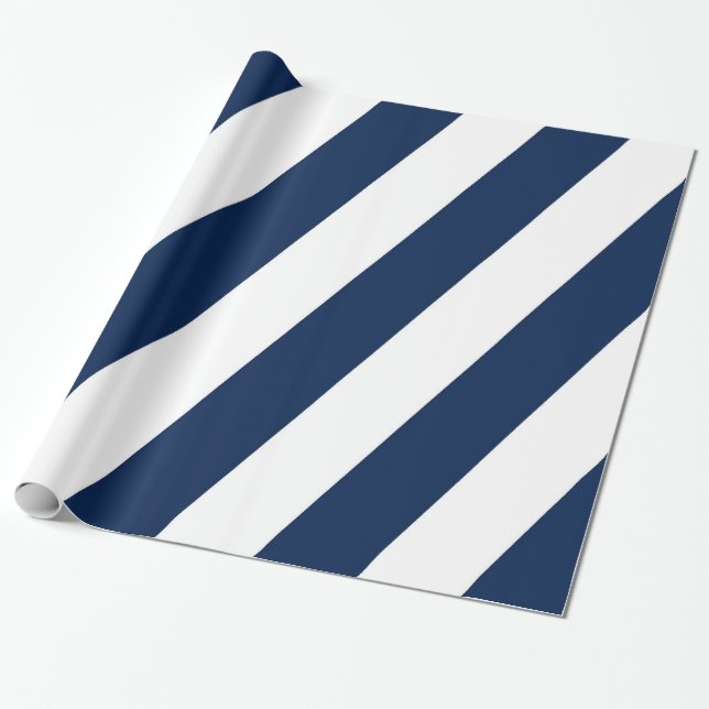Papier Cadeau Bleu et blanc Diagonale (Déroulé)