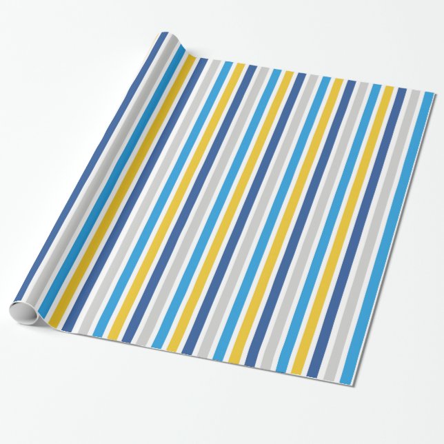 Papier Cadeau Bleu et or (Déroulé)