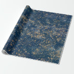 Papier Cadeau Bleu et or reflet doré moderne<br><div class="desc">papier d'emballage personnalisé</div>