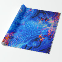 Bleu et orange Abstraits de saphire liquide
