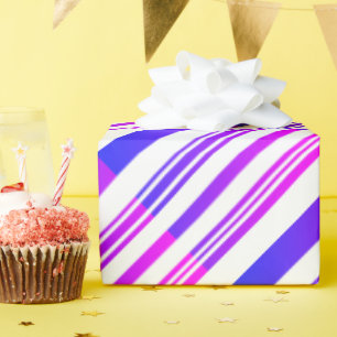 Papier Cadeau Bleu et rose dégradés sur blanc
