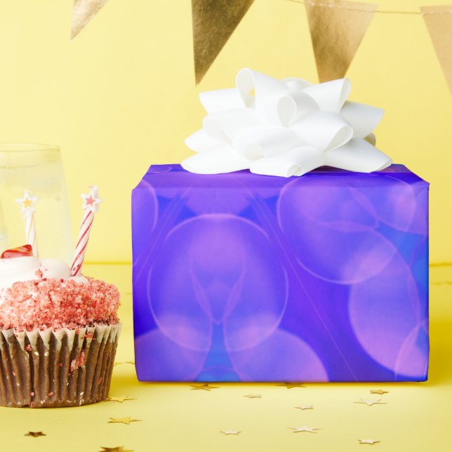 Papier Cadeau Bleu et rose Gradient Pastel Bubble Art (Fête d'anniversaire)