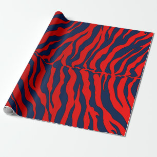 Papier Cadeau Bleu Et Rouge Tigre Poster de animal