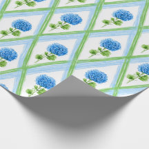 Bleu et vert grand-millénaires Hydrangea Ditsy