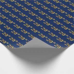 Papier Cadeau Bleu, événement d'or de Faux 20ème (vingtième)