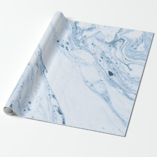Papier Cadeau Bleu faux marbre