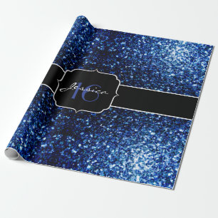 Papier Cadeau Bleu foncé brillant parties scintillant brillant d