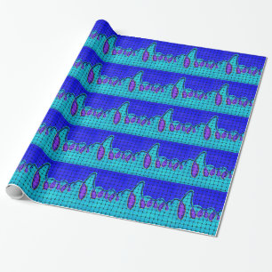 Papier Cadeau Bleu Français Abstrait avec Texture Tissée