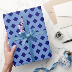 Papier Cadeau Bleu géométrique simple
