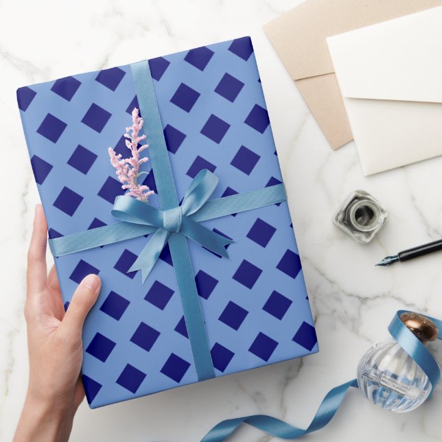 Papier Cadeau Bleu géométrique simple (Cadeaux)
