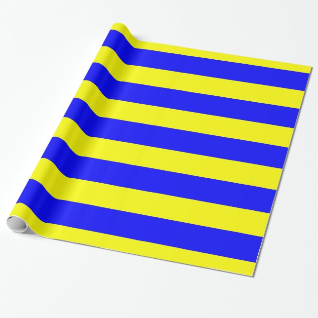 Papier Cadeau Bleu jaune Delta (Déroulé)