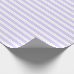 Papier Cadeau Bleu Lavande et Blanc Simple Rayures Horizontales