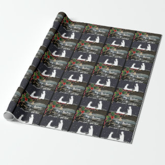 Papier Cadeau Bleu Lune Noël Nativité Enveloppe cadeau