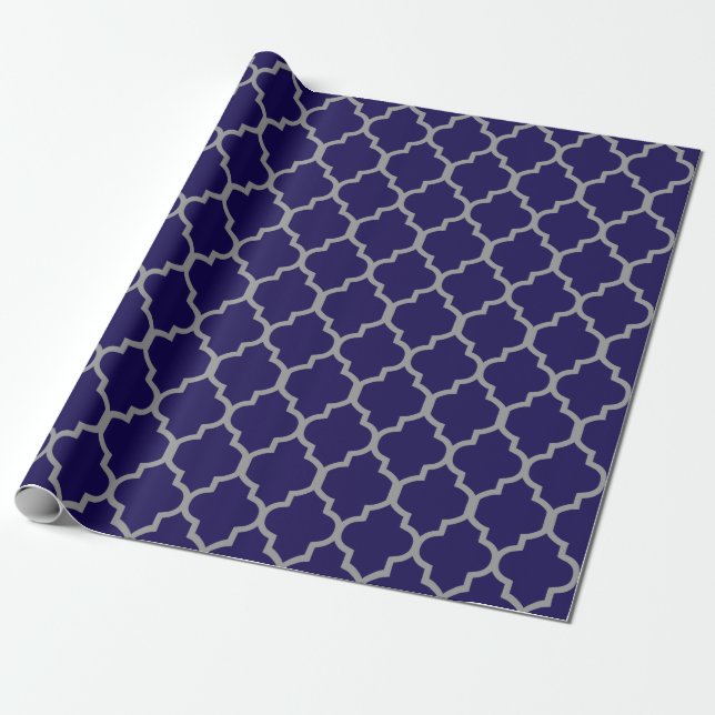 Papier Cadeau Bleu marine, couleur faite sur commande grise (Déroulé)
