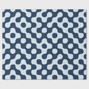 Papier Cadeau Bleu marine géométrique rétro du milieu du siècle