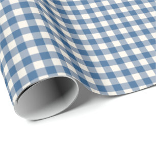 Papier Cadeau Bleu marine Motif carreaux simple vintage gingha