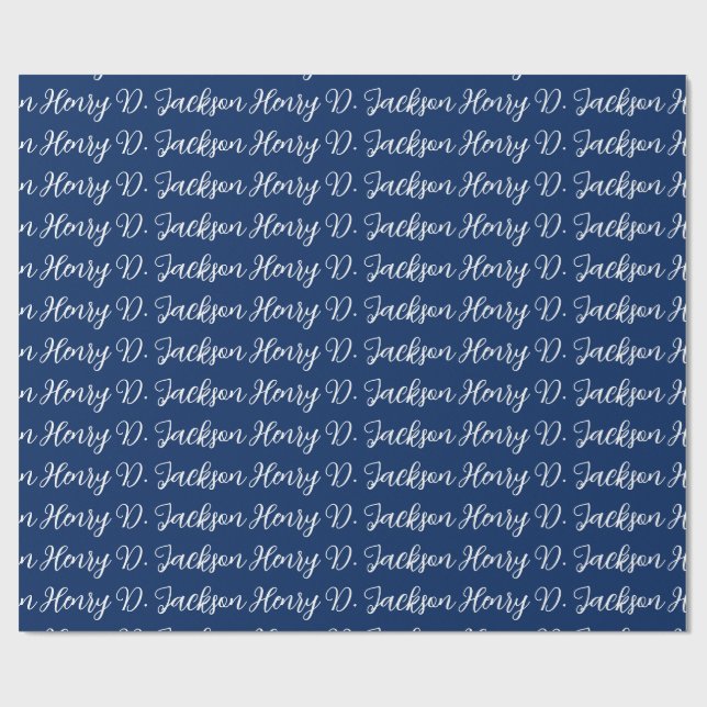 Papier Cadeau Bleu marine unique écriture classique uni (Plat)