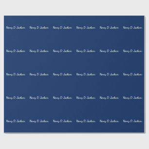 Papier Cadeau Bleu marine unique écriture classique uni
