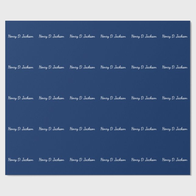 Papier Cadeau Bleu marine unique écriture classique uni (Plat)