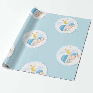 Papier Cadeau Bleu mignon de garçon d'enveloppe de cadeau de