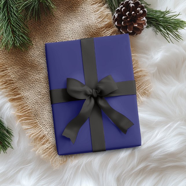 Papier Cadeau Bleu Minuit Uni | Classique | Élégant (Créateur téléchargé)